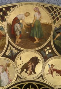 Kalendarium praskiego zegara astronomicznego – lipiec 1865-66 (olej na płycie miedzianej)